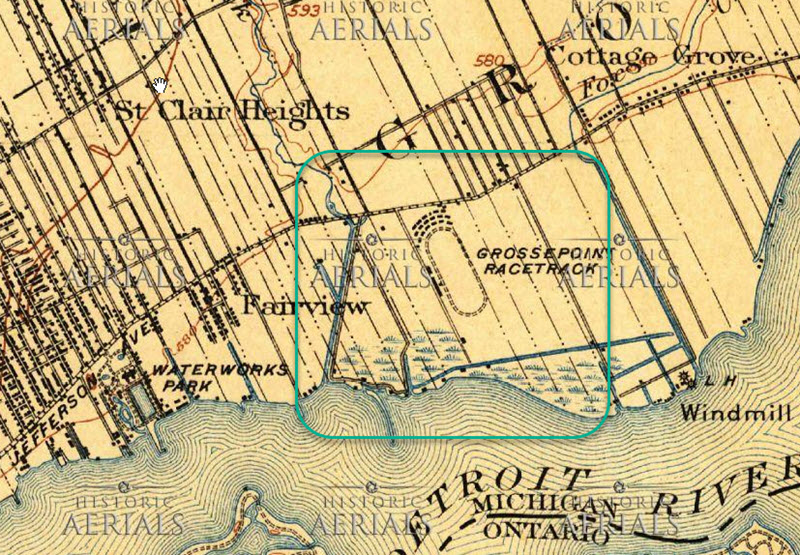 Grosse Pointe Race Track - 1905 Topo Map (newer photo)